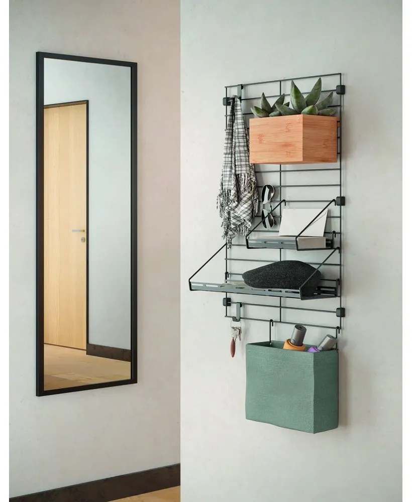 Szürke textil bútorelem - tárolódoboz 24x9 cm Mural – Metaltex