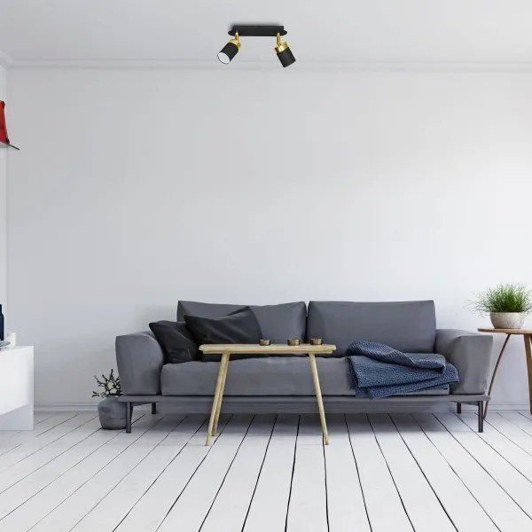 JOKER spotlámpa 2xGU10/25W/230V fekete/arany