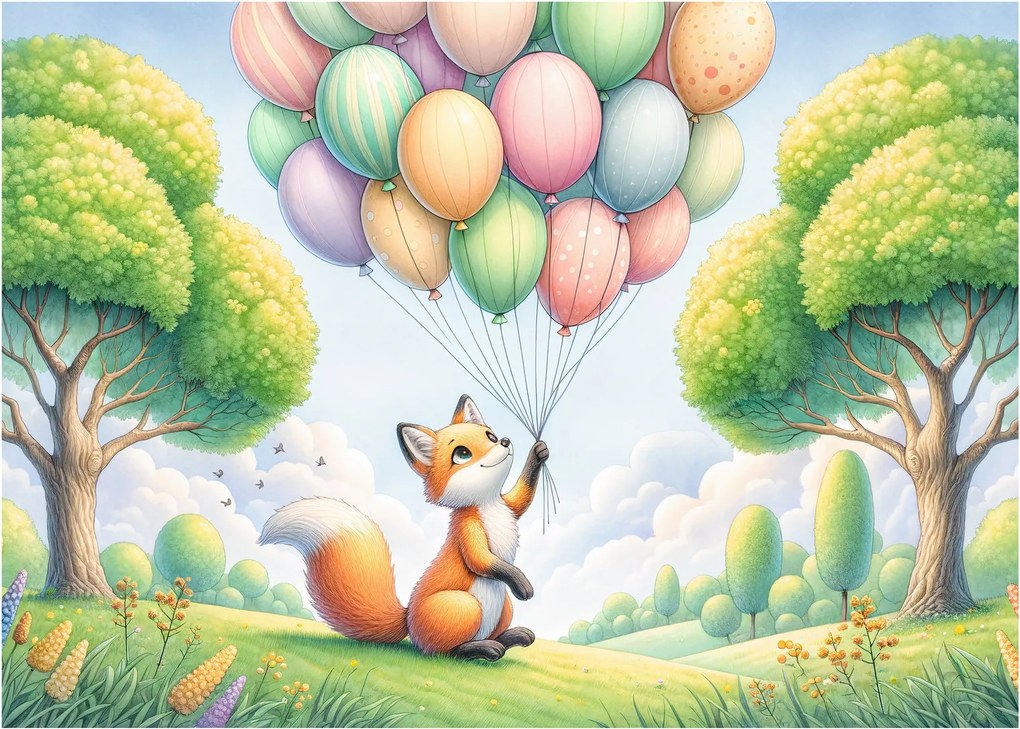 Üveg kép – Boldog róka (70x50 cm)