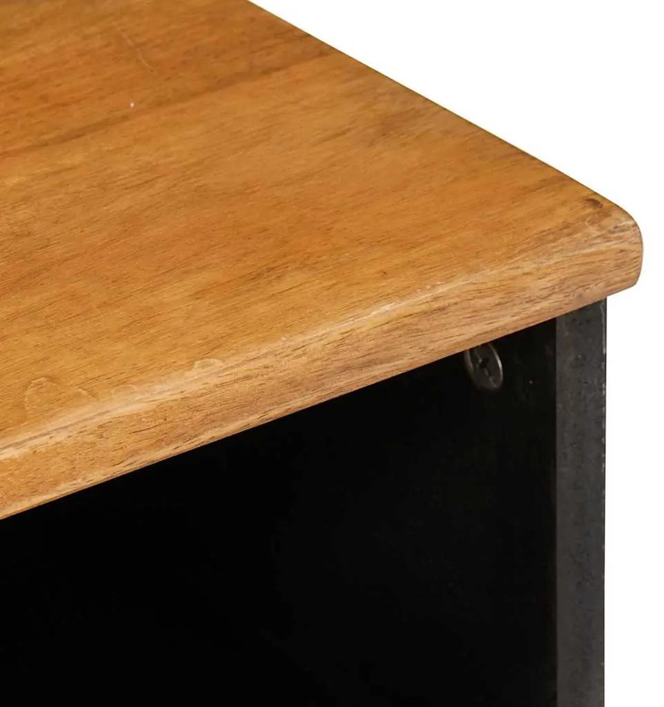TV szekrény fiókkal Világosbarna 80 x 33 x 46 cm tömör mangófa