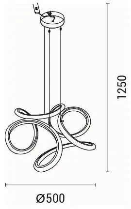 LED Csillár zsinóron LED/24W/230V 3000K 50x120 cm