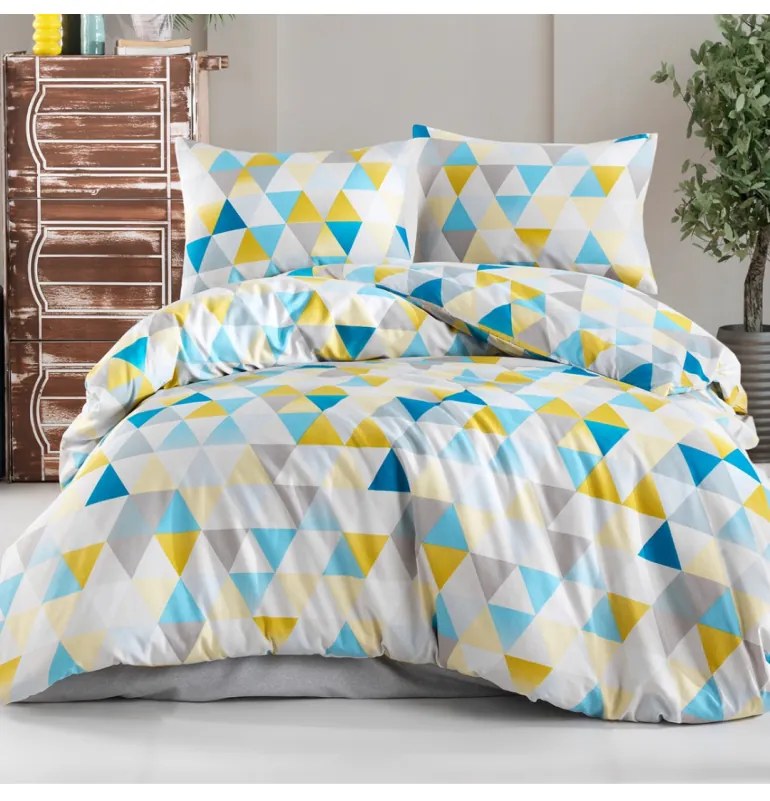 EMI Dakar kék-sárga ágyneműhuzat, Francia szett1 200x220 + 2x (70x90)