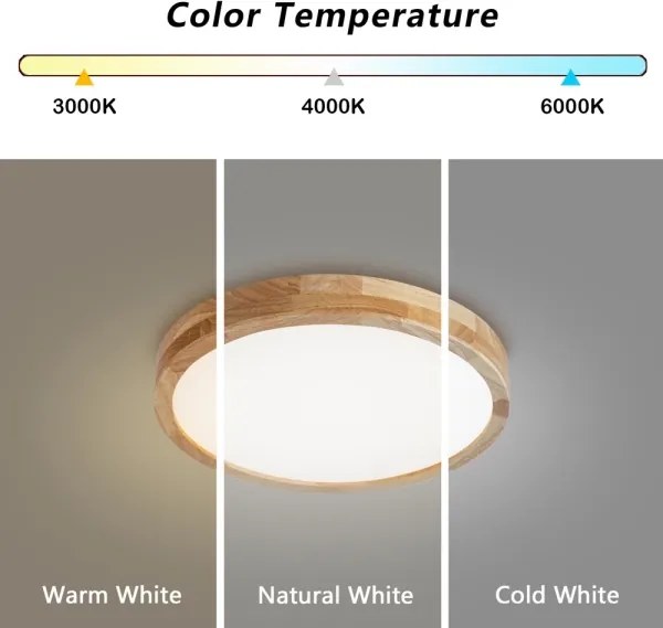 Brilagi - Fényerőszabályozható LED lámpatest WOODLINE LED/48W/230V 3000-6000K tölgy átm. 40 cm + távirányító