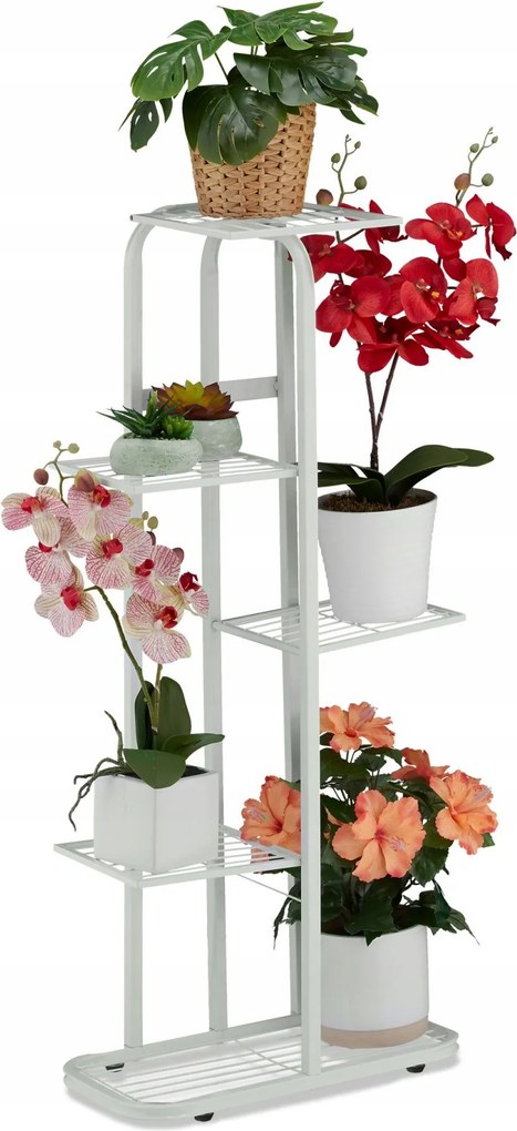 Fém Virágtartó Állvány Polc Virágágyás Ezüst