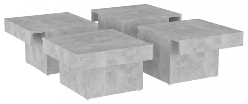 betonszürke szerelt fa dohányzóasztal 90 x 90 x 28 cm