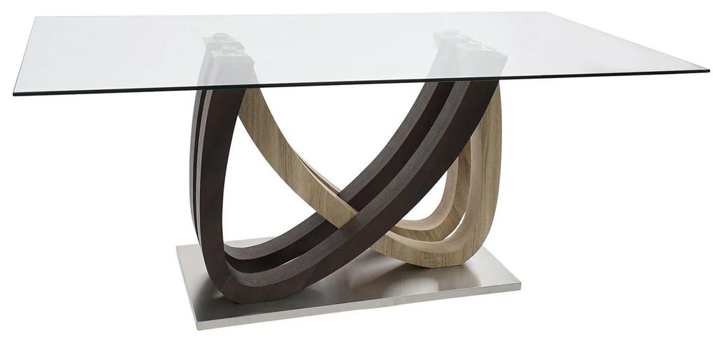 Modern design étkezőasztal üveg fa