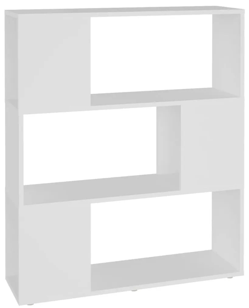 fehér szerelt fa térelválasztó könyvszekrény 80 x 24 x 94 cm