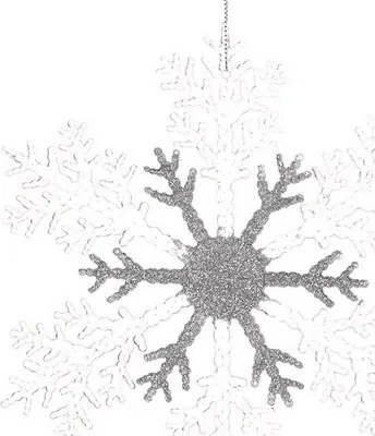 Karácsonyi dekorációs készlet Hópehely, 4 db, fehér, 23 x 1 x 26 cm