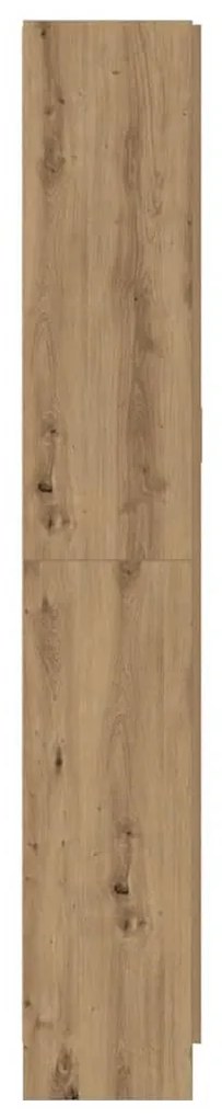 kézműves tölgy színű szerelt fa magasszekrény 82,5x30,5x185 cm