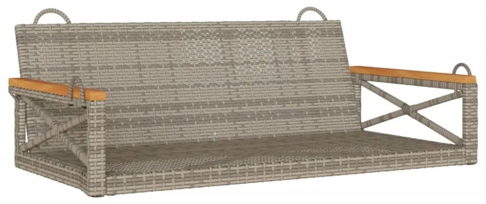szürke polyrattan hintapad 109 x 62 x 40 cm