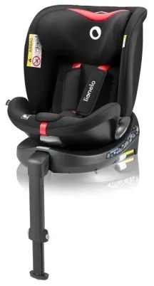 Lionelo - NAVY i-Size 40-150 cm forgatható autósülés talppal, fekete/piros