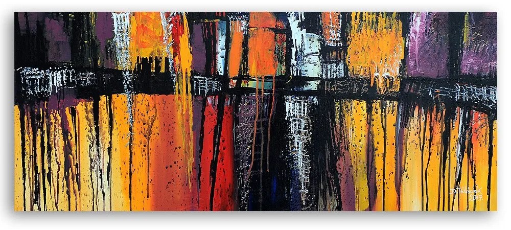 Gario Vászonkép Tüzes absztrakció Méret: 120 x 40 cm