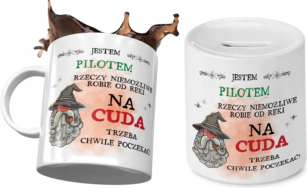 Pilóta Bögre Ajándék persely szett fényképes nyomtatással