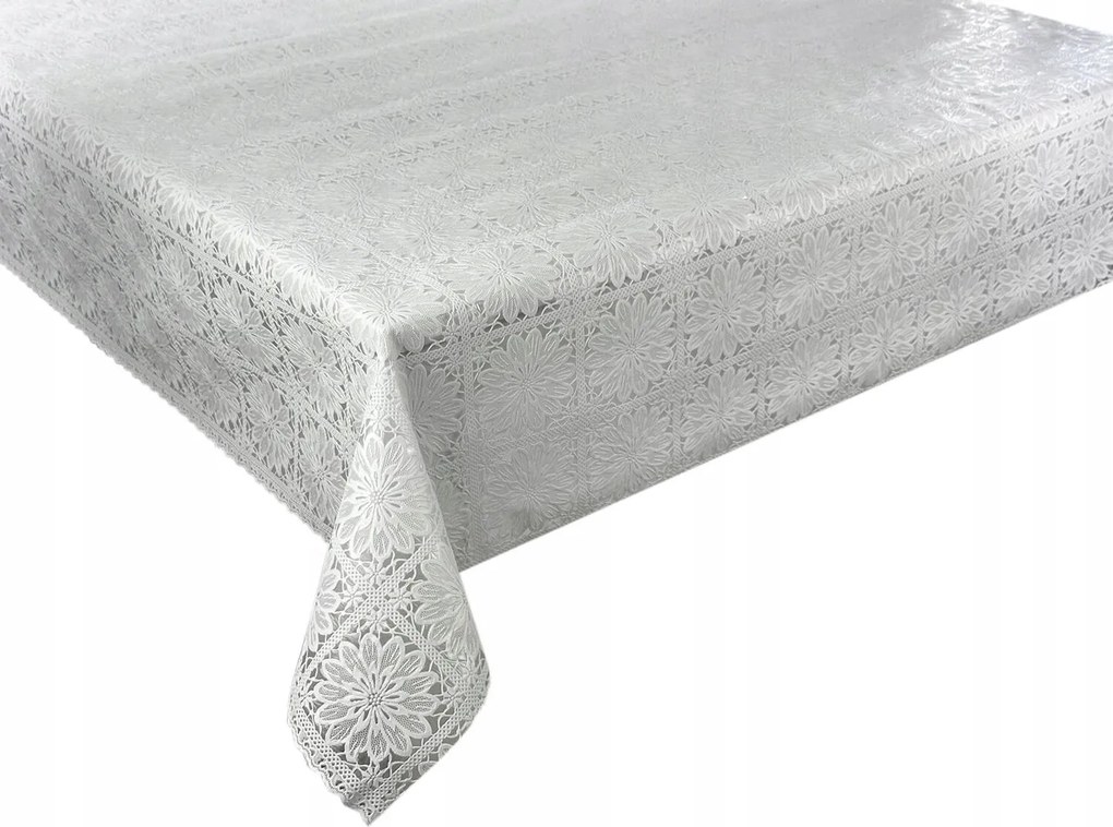 Cerata Csipke Abrosz Csipke méteráru Fehér Virágok 140x137 cm