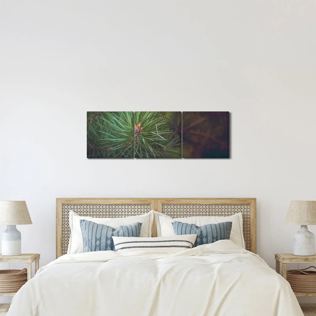 Kép - Fenyőfa részlete (órával) (90x30 cm)
