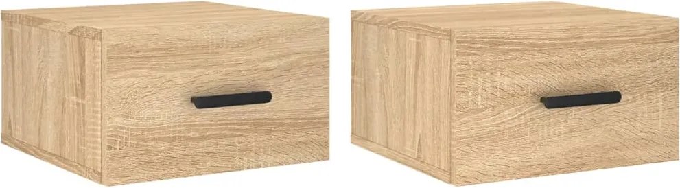 vidaXL 2 db sonoma tölgy falra szerelhető éjjeliszekrény 35x35x20 cm