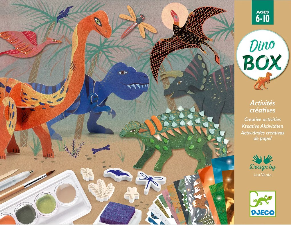 Kreatív műhely - 6 technika 1 dobozban - Dinoszauruszok világa - Dino Box
