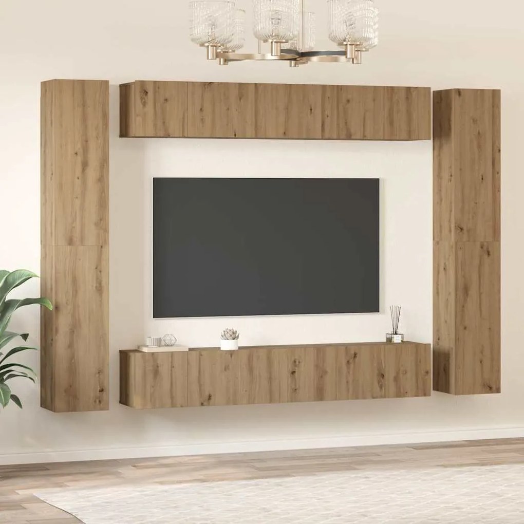 TV szekrény garnitúra 10 pcs kézműves tölgy 30.5 x 30 x 90 cm