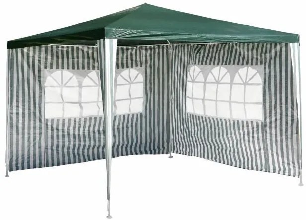 GARTHEN Kerti sátor zöld 3 x 3 m + 2 oldalfal