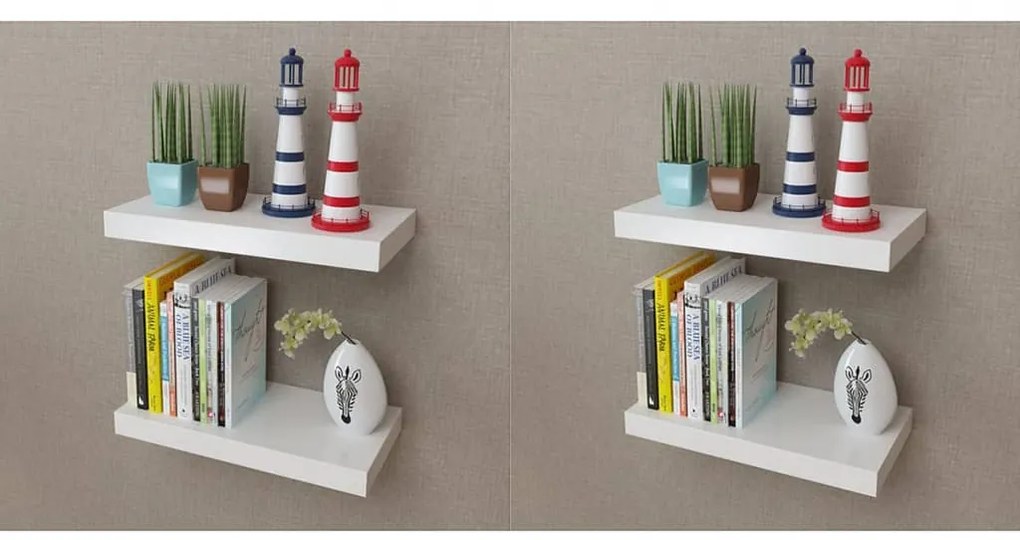 vidaXL 4 db fehér fali polc 40 cm