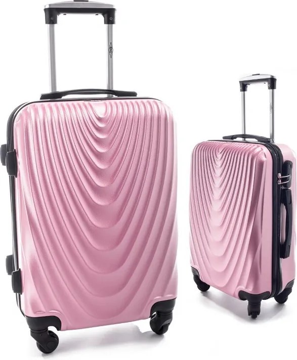 Rózsaszín 2 részes szett keményfedeles bőrönddel „Motion” – M, L + M, XL