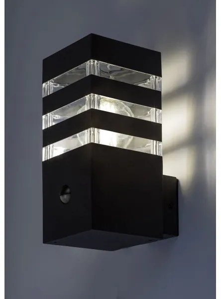 Rabalux 77025- Kültéri fali lámpa érzékelővel ANKARA 1xE27/12W/230V IP44