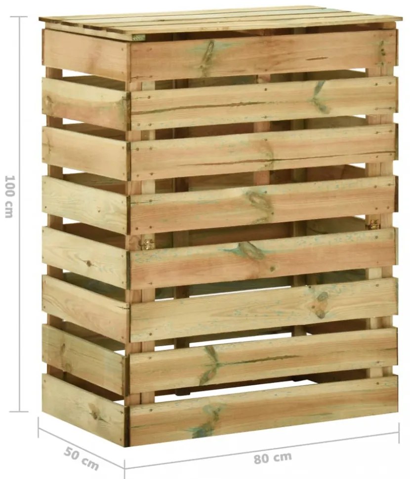 4 db lécezett impregnált fenyőfa kerti komposztáló 80x50x100 cm