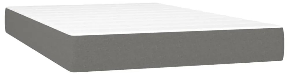 sötétszürke szövet rugós és LED-es ágy matraccal 120x190 cm