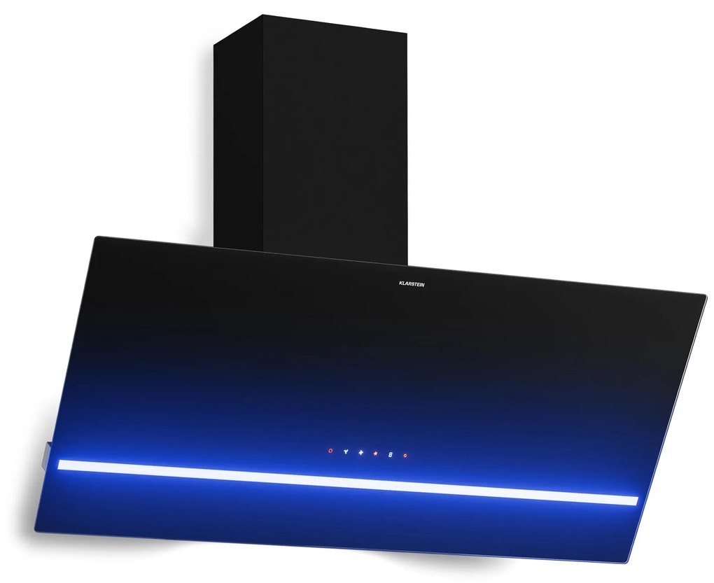 Klarstein Illuminosa szabadon álló páraelszívó | Kivezetéses és keringtetéses üzemmód | Minimalista | 818 m³/h | 90 cm