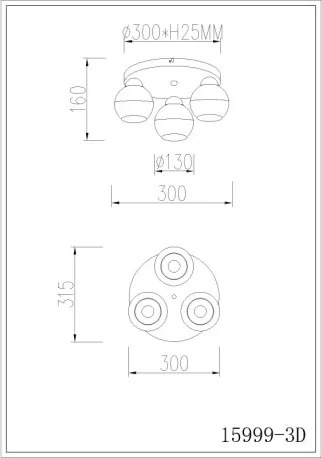 GLOBO 15999-3D RAGUSA Modern Mennyezeti Lámpa IP20