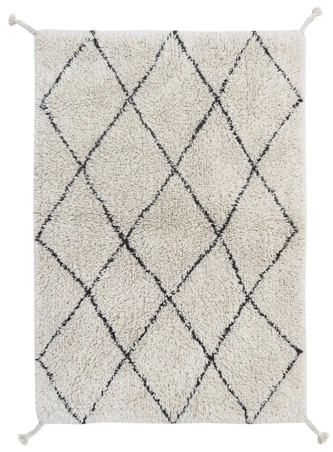 Krémszínű mosható kézi szövésű pamut szőnyeg 70x100 cm Mini Bereber – Lorena Canals