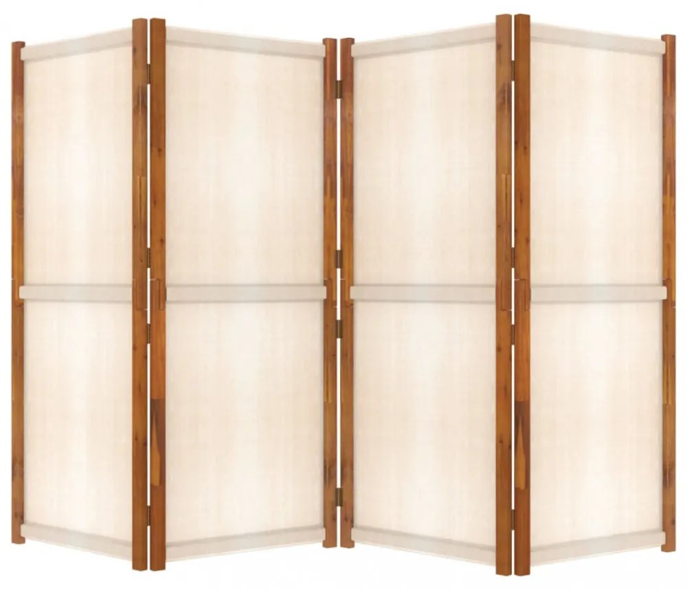 fehér 4 paneles térelválasztó 280x180 cm