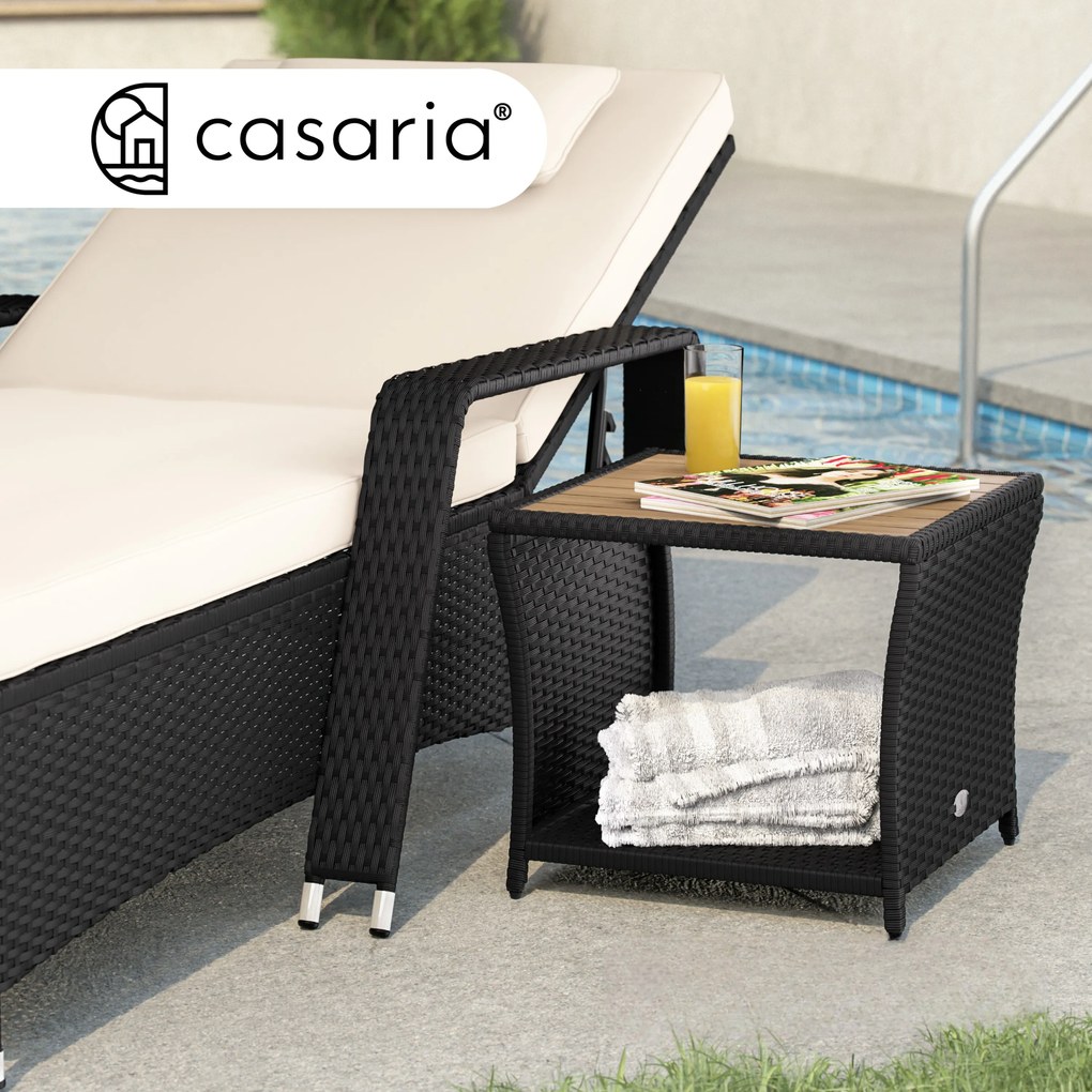 Deuba Rattan asztalka 40x45x45 cm - fekete