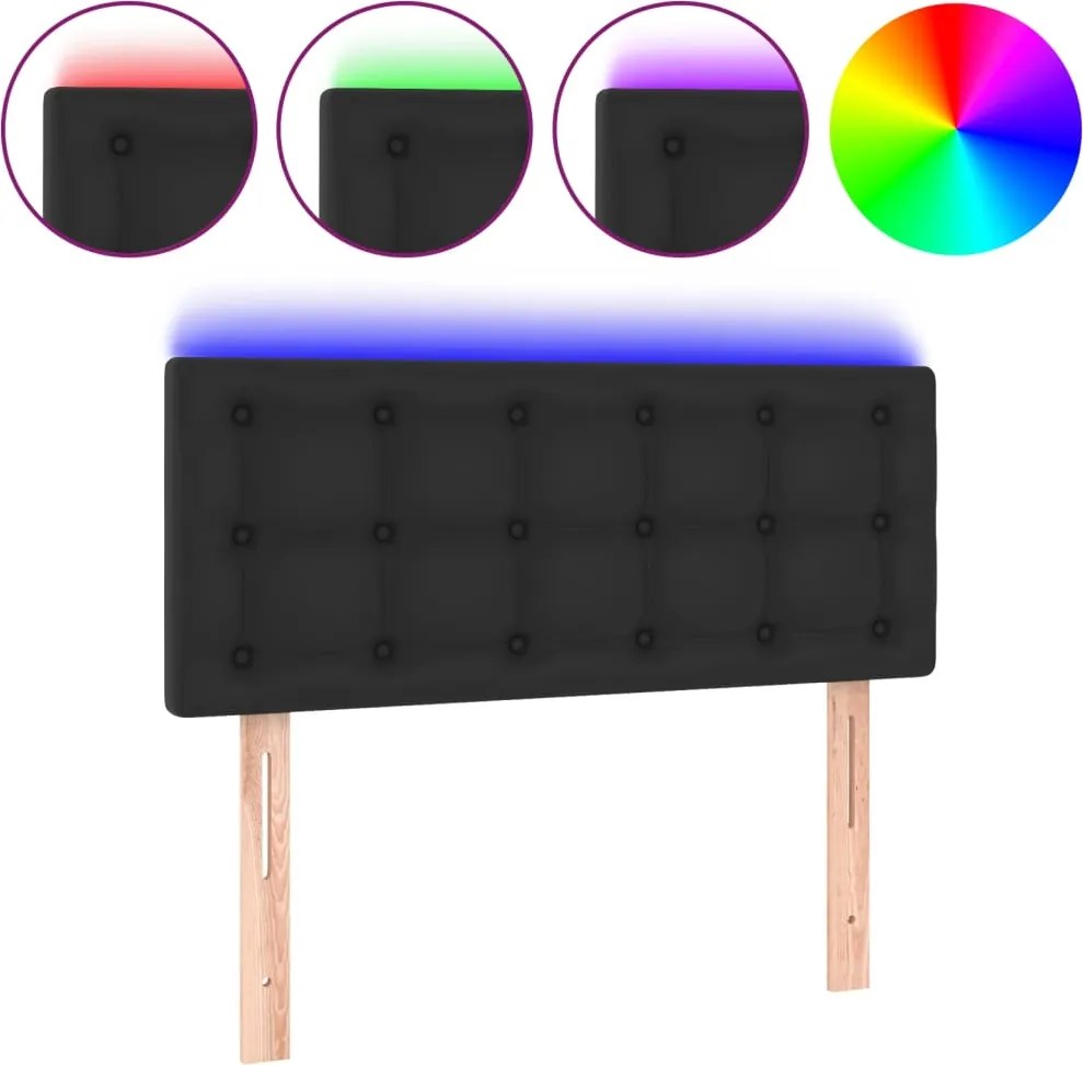 vidaXL fekete műbőr LED-es fejtámla 100 x 5 x 78/88 cm