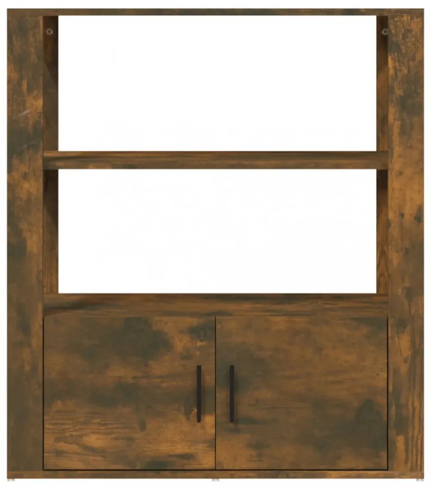 füstös tölgy színű szerelt fa tálalószekrény 80x30x90 cm