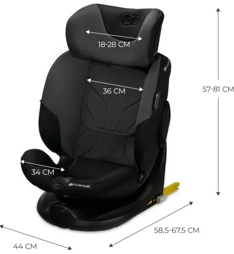 KINDERKRAFT SELECT - I-FIX autósülés (40-150 cm) grafit fekete