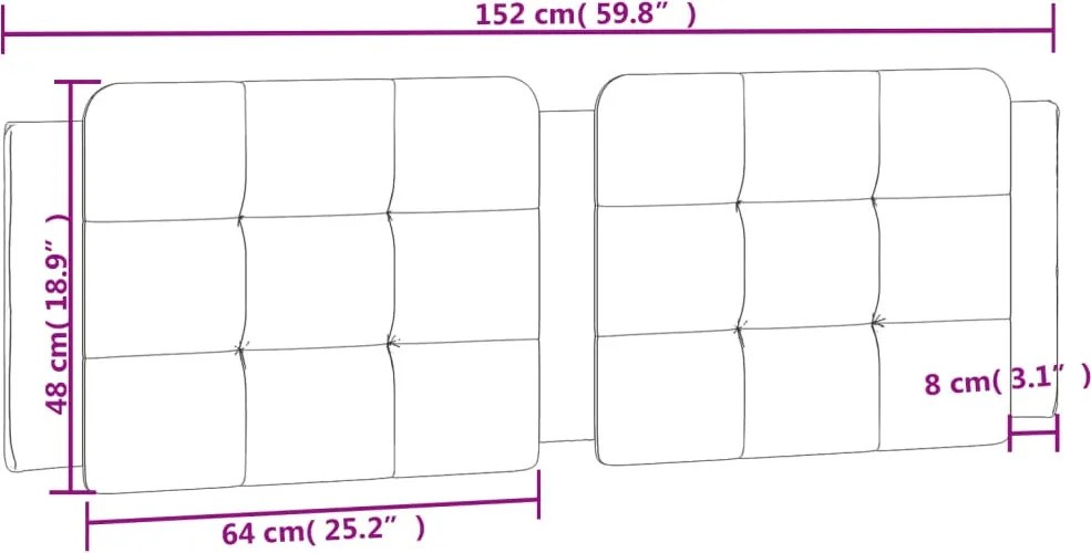 fehér műbőr fejtámla párna Zadar 152 cm