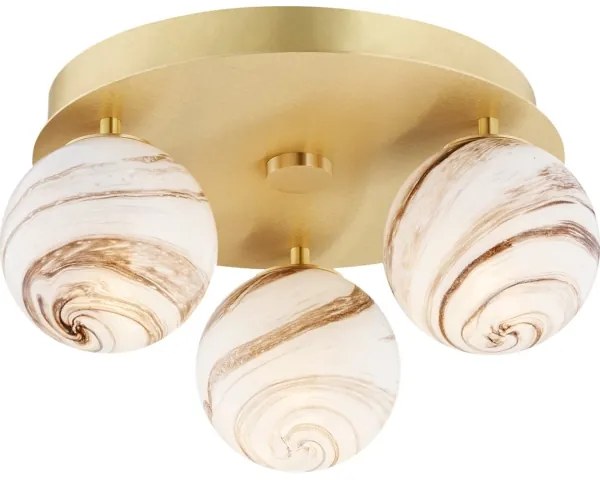 Argon 6290 - Mennyezeti lámpa FABIO 3xE14/7W/230V alabástrom arany