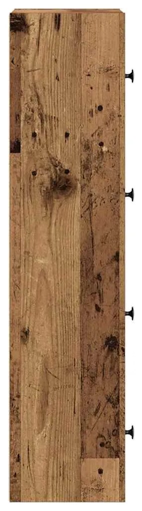 antik fa színű szerelt fa könyvespolc 40x24x102 cm
