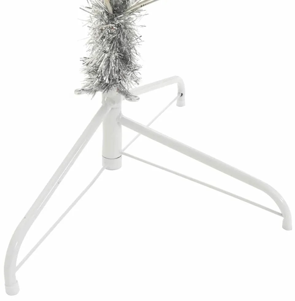 Mesterséges, előre világított karácsonyi fa Ezüst 210 cm PET