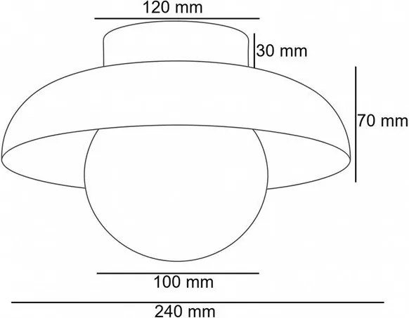 Barna mennyezeti lámpa üveg búrával ø 24 cm Elsa – Opviq lights