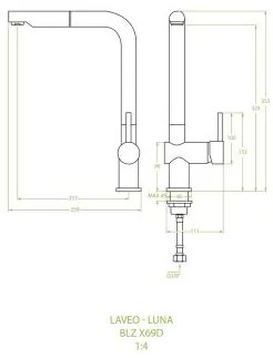 Laveo Luna, álló konyhai csaptelep h-353, fehér, LAV-BLZ_669D