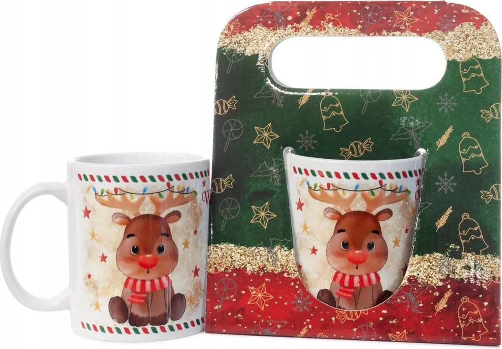 Kerámia bögre füllel, karácsonyi, Mikulás, ajándék Kávéhoz, Teához