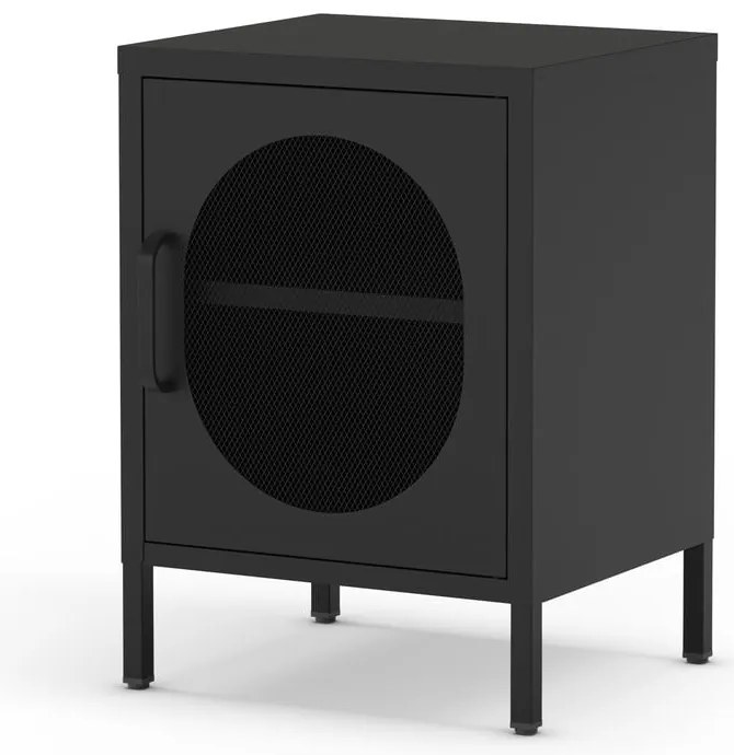 Fekete fém éjjeliszekrény Diora – Marckeric