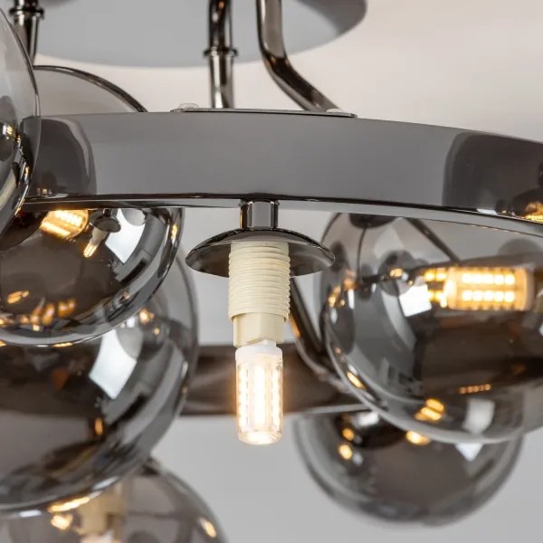 Brilagi - LED Felületre szerelhető csillár MILLA 10xG9/3W/230V fényezett króm/füstös