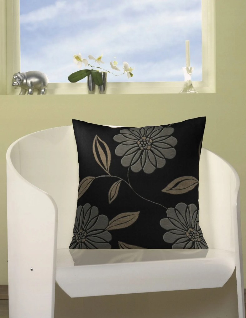 Mendocino párnahuzat, 40x40cm, fekete