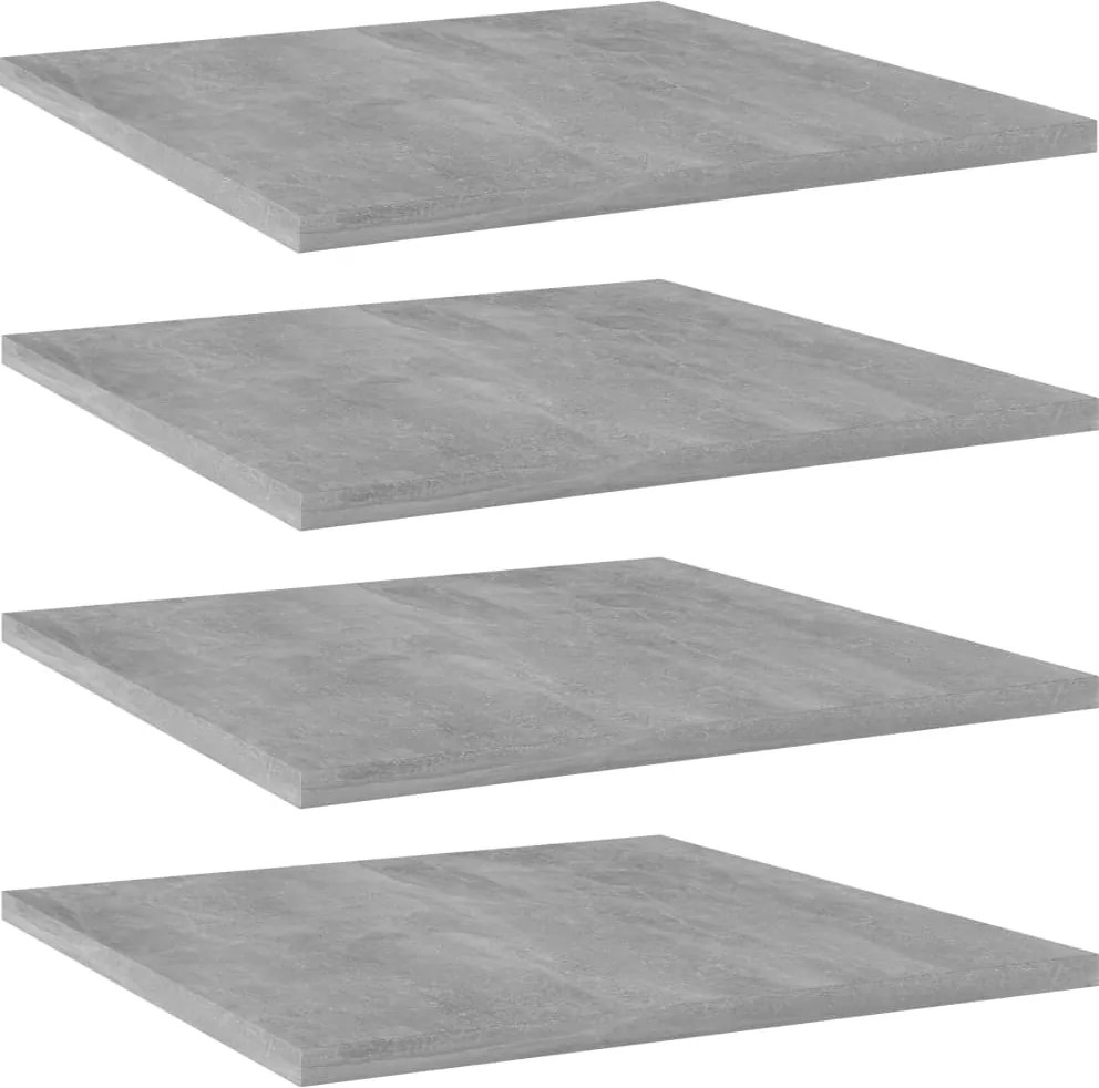vidaXL 4 db betonszürke szerelt fa könyvespolc 40 x 40 x 1,5 cm