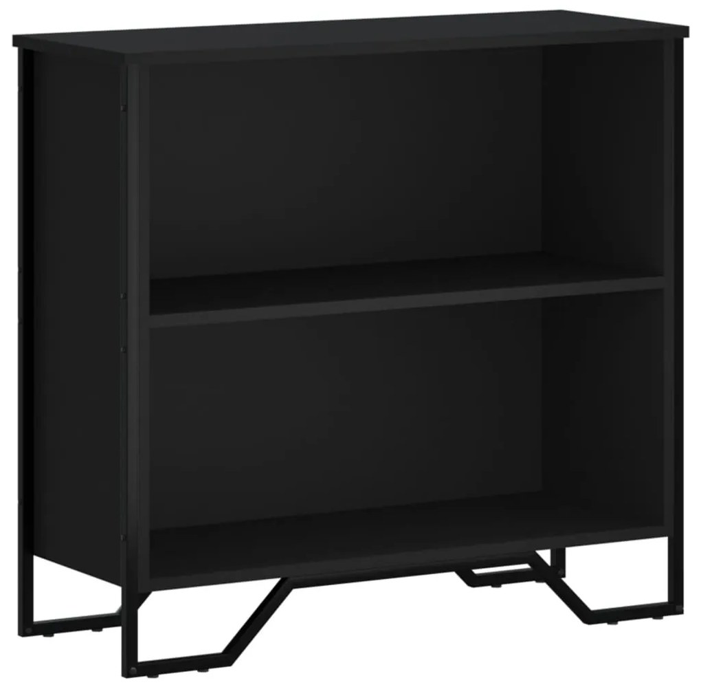 fekete szerelt fa könyvszekrény 80 x 31 x 74,5 cm