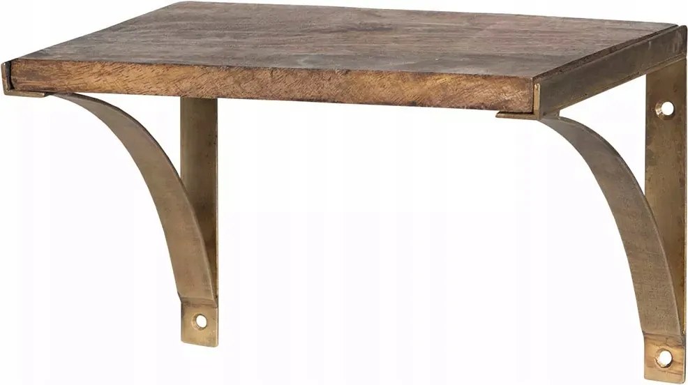 Boho Fali Könyvespolc 25cm kis fa fém loft nappaliba