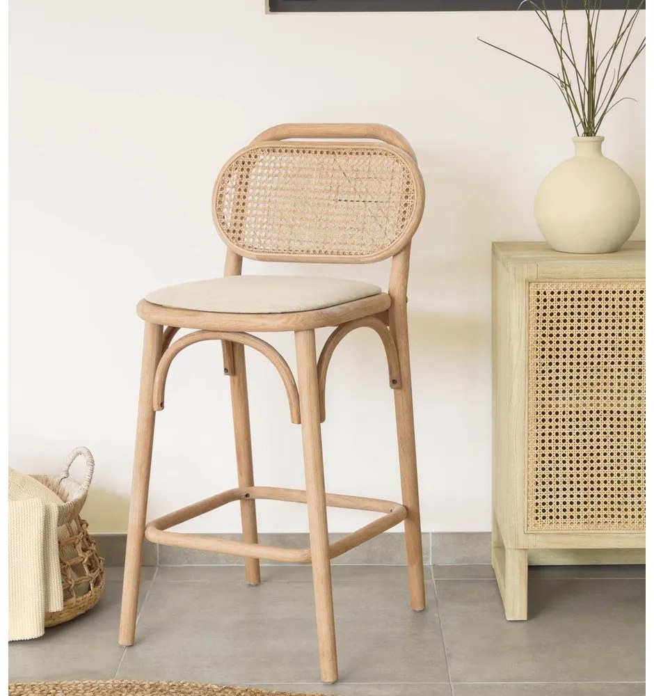 Natúr színű tölgyfa bárszék (ülésmagasság 65 cm) Doriane – Kave Home